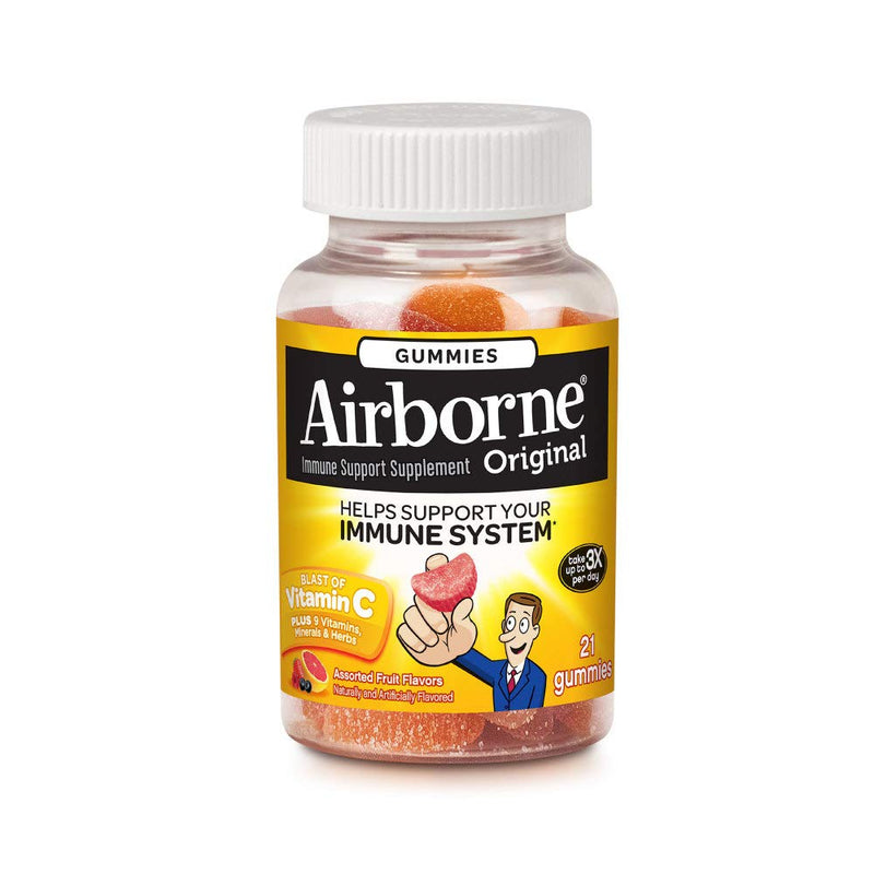 Airborne Airborne Immune Support Gummies, Vitamin C & Zinc, Assorted Fruit - 21 Count Vitamins & Supplements