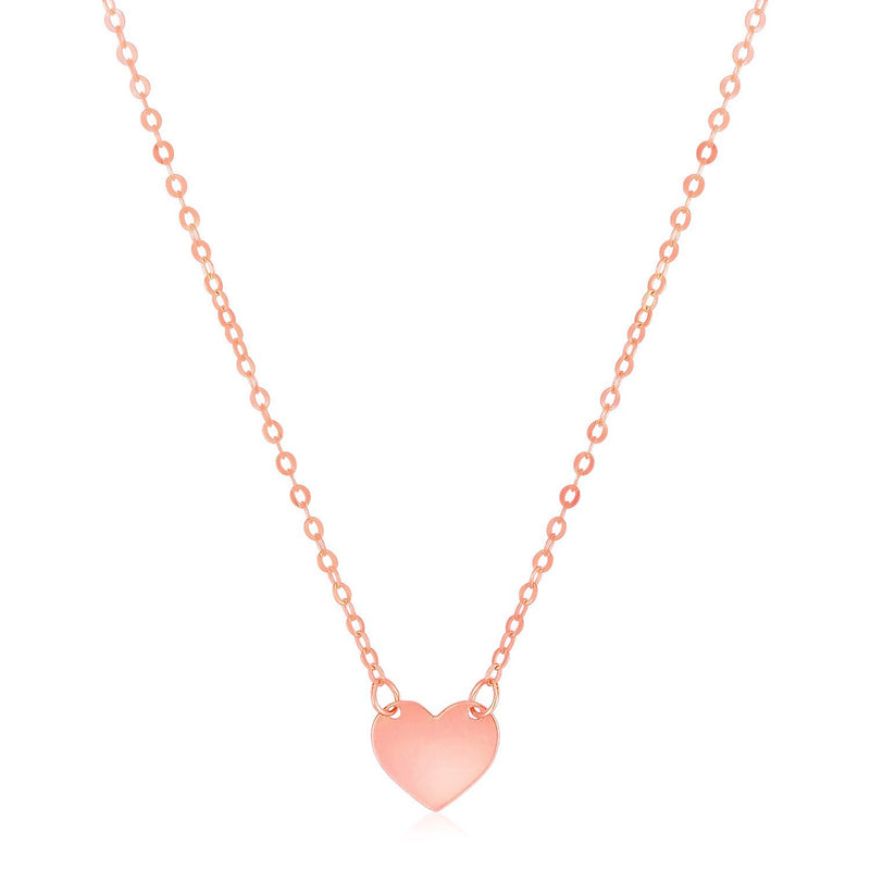 Bids.com 14k Rose Gold Polished Mini Heart Necklace Necklaces