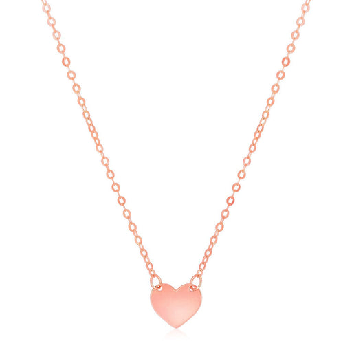 Bids.com 14k Rose Gold Polished Mini Heart Necklace Necklaces