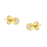 Bids.com 10K White Gold 1/4 Cttw Round Brilliant-Cut Near Colorless Diamond Bezel-Set Stud Earrings (H-I Color, I1-I2 Clarity) Earrings