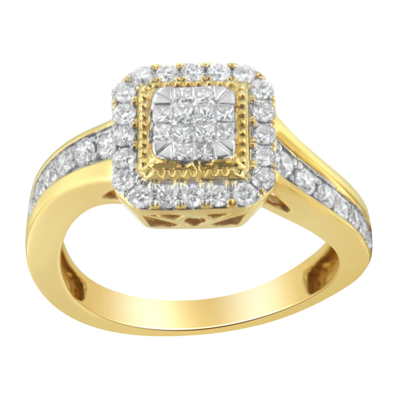 Bids.com 10KT Yellow Gold Diamond Cocktail Ring (5/8 cttw, H-I Color, SI2-I1 Clarity) Rings