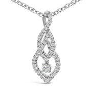 Bids.com Sterling Silver 1/3 Cttw Diamond Swirl Teardrop Pendant Necklace Necklaces