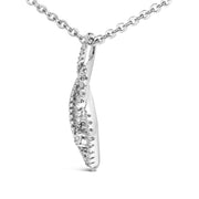 Bids.com Sterling Silver 1/3 Cttw Diamond Swirl Teardrop Pendant Necklace Necklaces