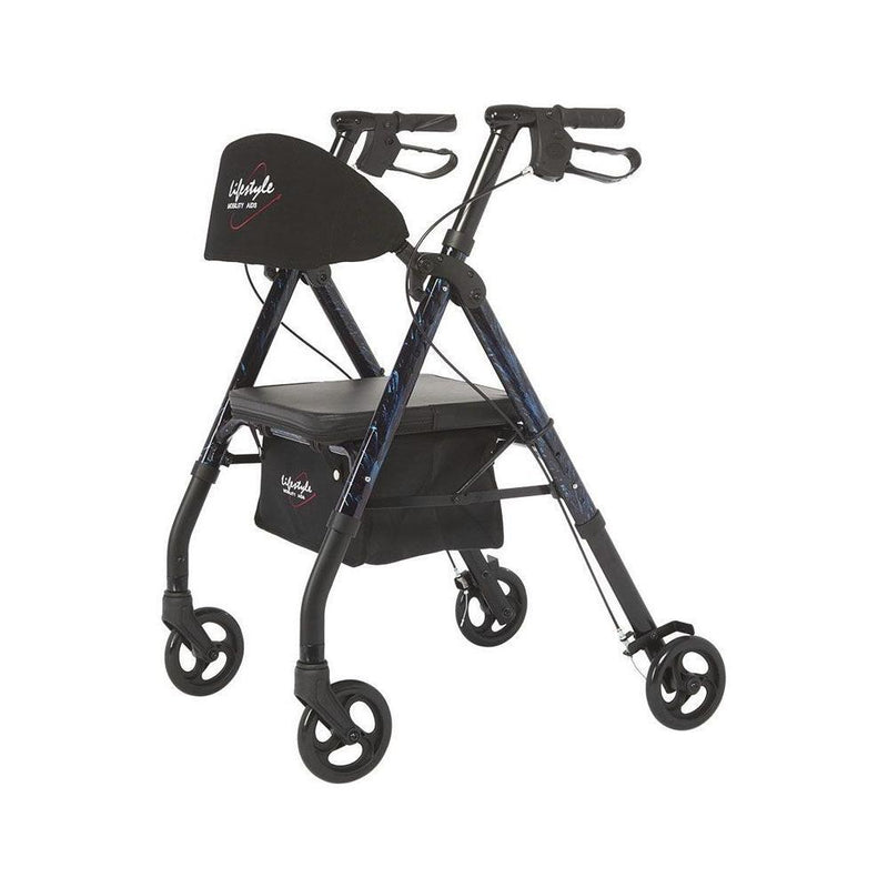 RIO Medical Supplies Rhythm Healthcare Aluminum 4 Wheel Rollator with Universal Height Adjustment