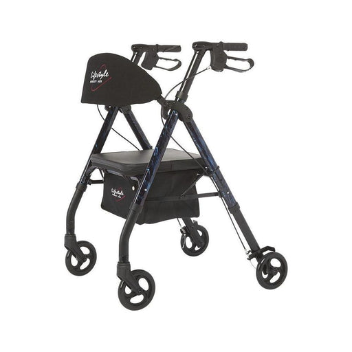 RIO Medical Supplies Rhythm Healthcare Aluminum 4 Wheel Rollator with Universal Height Adjustment