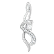 Bids.com Espira 10K White Gold 1/5 cttw Round Cut Diamond Swirl Pendant Necklace (J-K, I1-I2) Necklaces