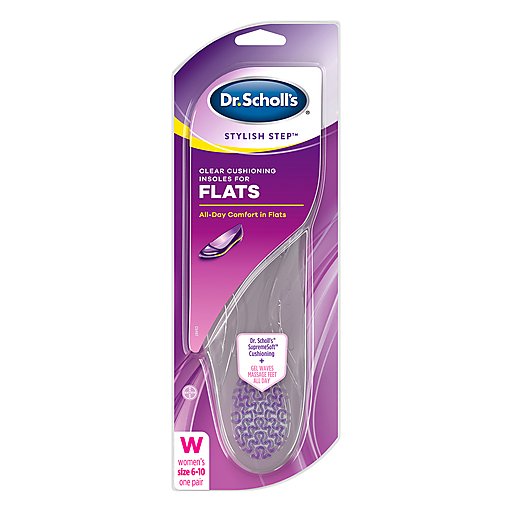 Dr Scholls Dr Scholls Stylish Step Clear Cushioning Insoles For Flats, 1 Pair, Size 6-10 Personal Care