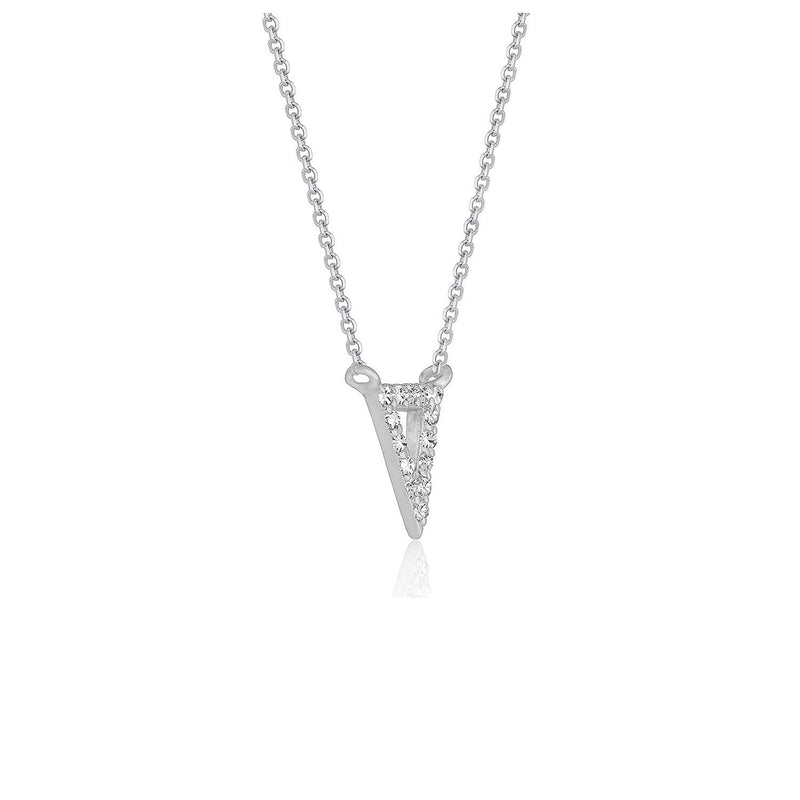 Bids.com Diamond Inverted Triangle Pendant in 14k White Gold Necklaces