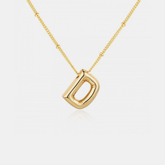 Gold-Plated Letter Pendant Necklace