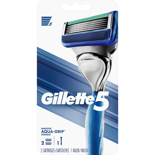 Gillette Gillette 5 Men's Razor Handle By + 2 Cartridges Shaving & Grooming White Smoke