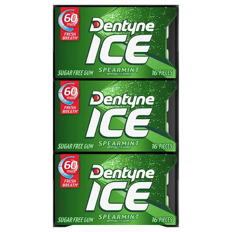 Dentyne Dentyne Ice Spearmint Sugar Free Gum, 9 Packs Of 16 Pieces (144 Total Pieces) Candy & Chocolate Forest Green