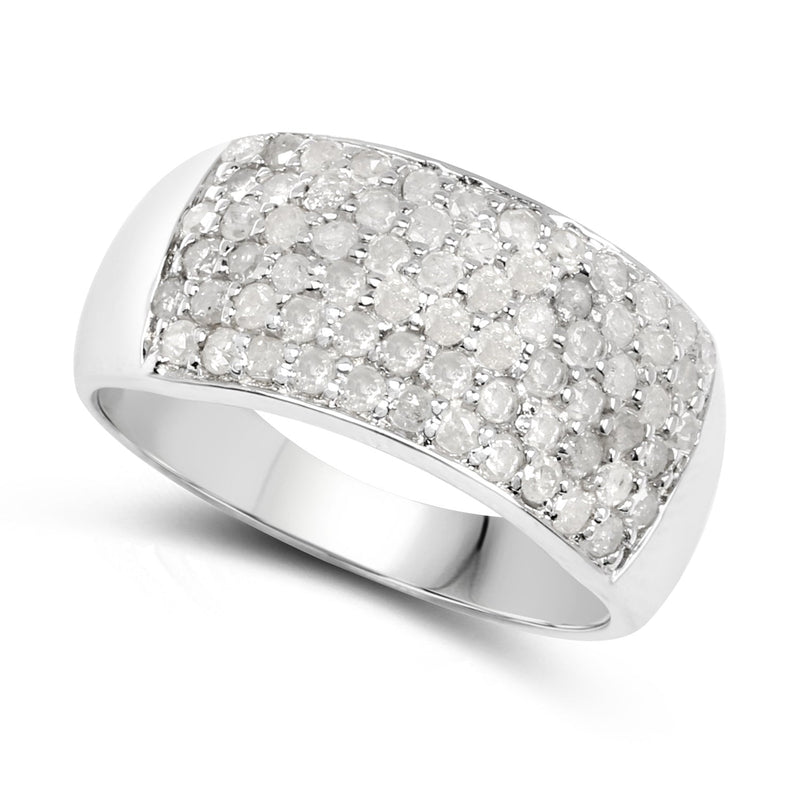 Bids.com 1.21 Carat Genuine White Diamond .925 Sterling Silver Ring Rings