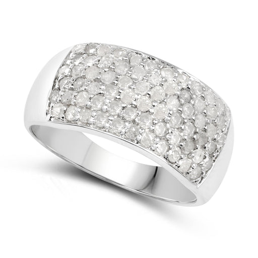 Bids.com 1.21 Carat Genuine White Diamond .925 Sterling Silver Ring Rings