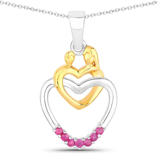 Bids.com 0.14 Carat Genuine Ruby .925 Sterling Silver Pendant Pendants