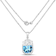 Bids.com 10.90 Carat Genuine Swiss Blue Topaz .925 Sterling Silver Pendant Pendants