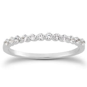 Bids.com 14k White Gold Floating Diamond Single Shared Prong Wedding Ring Band Rings