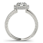Bids.com 14k White Gold Milgrain Border Diamond Pave Engagement Ring (1 1/2 cttw) Rings