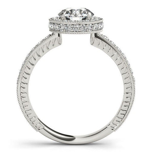 Bids.com 14k White Gold Milgrain Border Diamond Pave Engagement Ring (1 1/2 cttw) Rings
