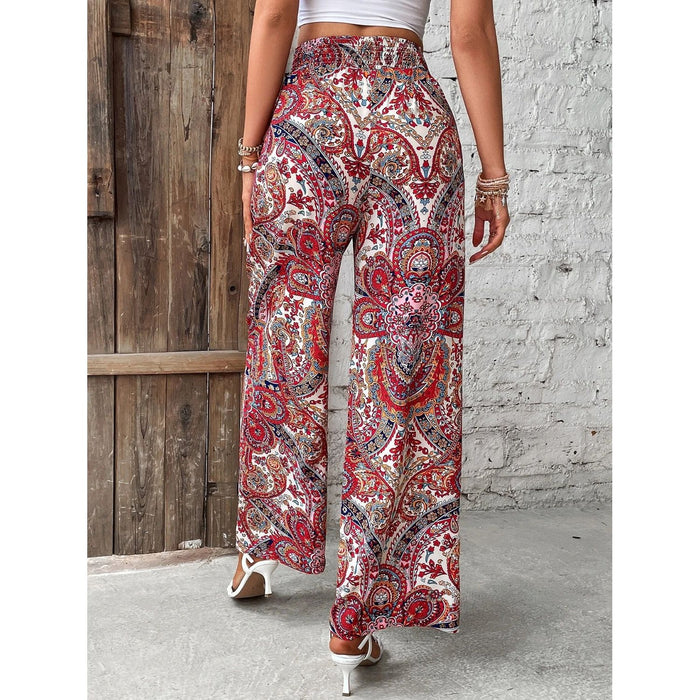 Printed Wide Leg Pants