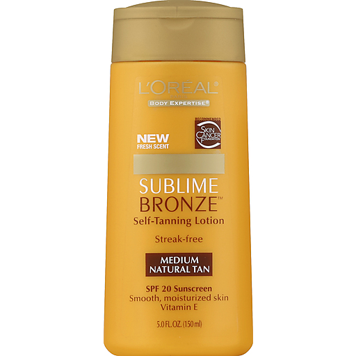 Loreal Loreal Body Expertise Sublime Bronze Self-Tanning Lotion, Medium Natural Tan, SPF 15 Sunscreen Health & Beauty Sandy Brown