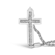 Bids.com .925 Sterling Silver Diamond Accent Cross Bolo Bracelet (I-J Color, I1-I2 Clarity) - 7" Bracelets