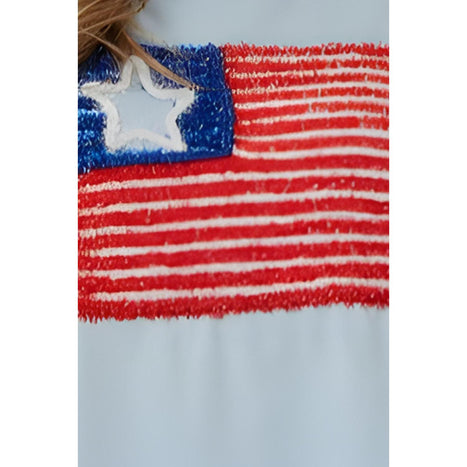 US Flag Round Neck Short Sleeve T-Shirt