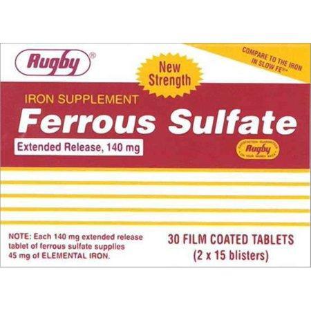 Rugby Rugby Ferrous Sulfate Extended Release, 140 Mg Rugby White Smoke
