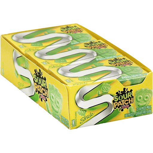 Stride Stride Gum, Sugar Free, Sour Patch Kids, Lime Limes White Smoke