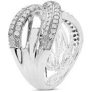 Bids.com 0.55 Carat Genuine White Diamond .925 Sterling Silver Ring Rings