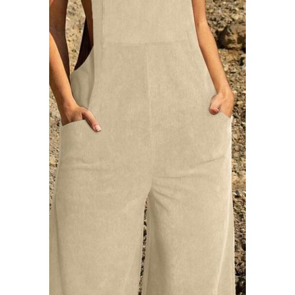 Pocketed Wide Leg Overall