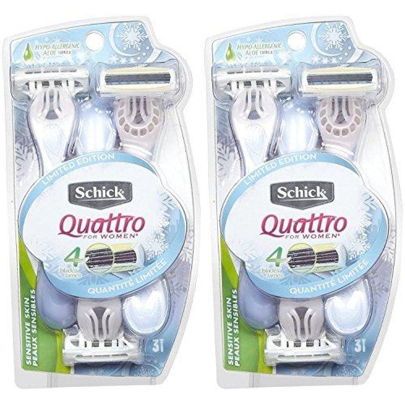 Schick Schick Quattro For Women Disposable Razors, Sensitive Skin Razors & Razor Blades White Smoke