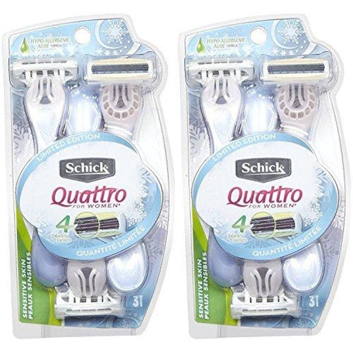 Schick Schick Quattro For Women Disposable Razors, Sensitive Skin Razors & Razor Blades White Smoke
