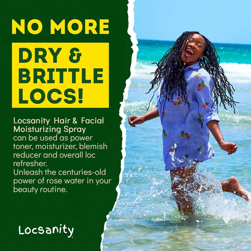 Locsanity Rosewater Hair and Facial Daily Moisturizing/Refreshing Spray Locking & Tightening & Moisturizing