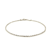 Bids.com 14k White Gold Solid Diamond Cut Rope Bracelet 1.5mm Bracelets