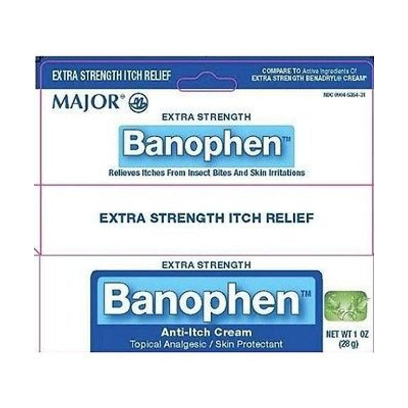 Major Major Banophen Anti-Itch Cream, Extra Strength, 1oz First Aid