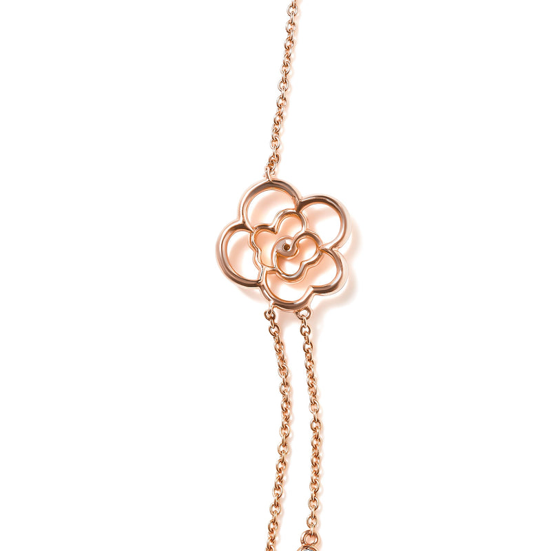 Bids.com 18K Rose Gold 1/2 Cttw Diamond and Freshwater Pearl Double Strand Station Necklace  (G-H Color, SI1-SI2 Clarity) - Adjustable up to 16" to 20" Necklaces