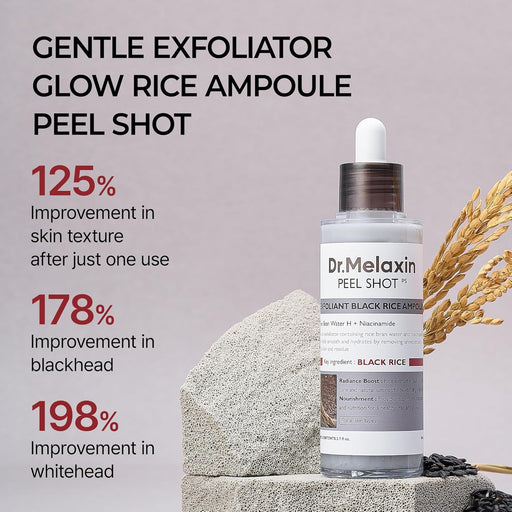 AsiaBeautyMall Dr. Melaxin Peel Shot Exfoliant Black Rice Ampoule Face Cleanser