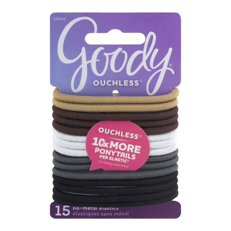 Goody Goody Elastics, No Metal, Medium Hair Hair Care White Smoke