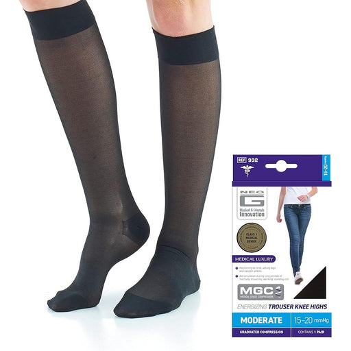 Neo G Neo G Energizing Knee High Compression Socks - Black (Large) Socks White Smoke