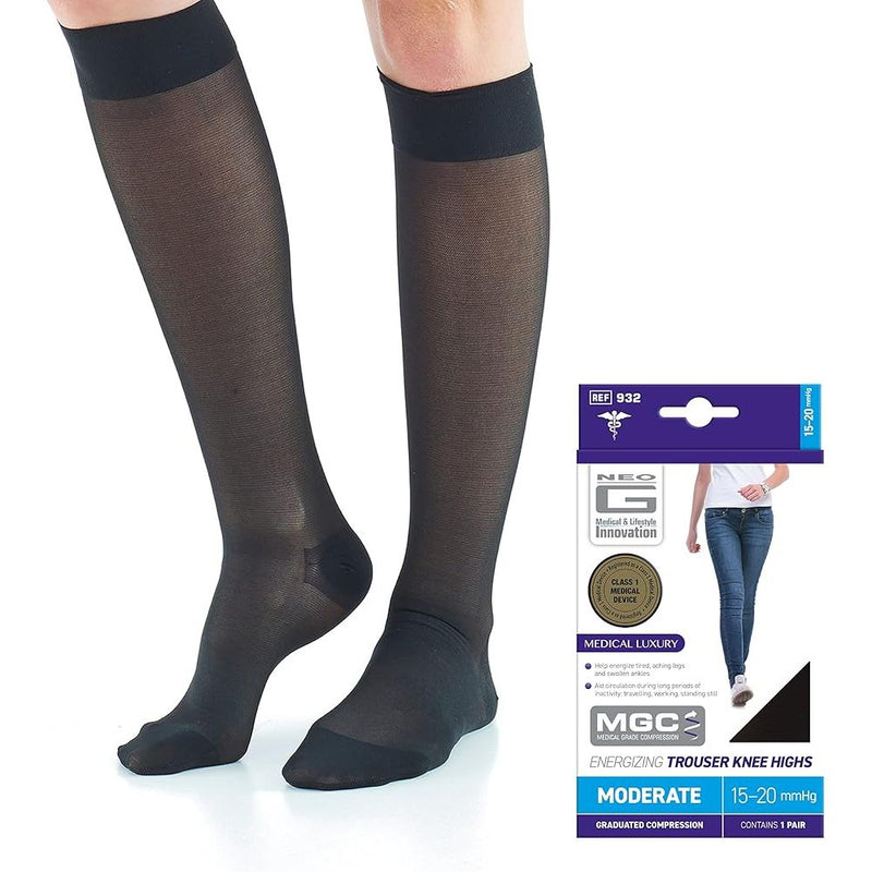 Neo G NEO G Energizing Knee High Compression Socks, Black, X-Large (XL) Socks