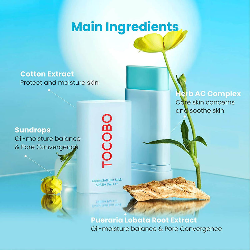 AsiaBeautyMall TOCOBO Cotton Soft Sun Stick SPF 50+ PA++++ Sunscreen