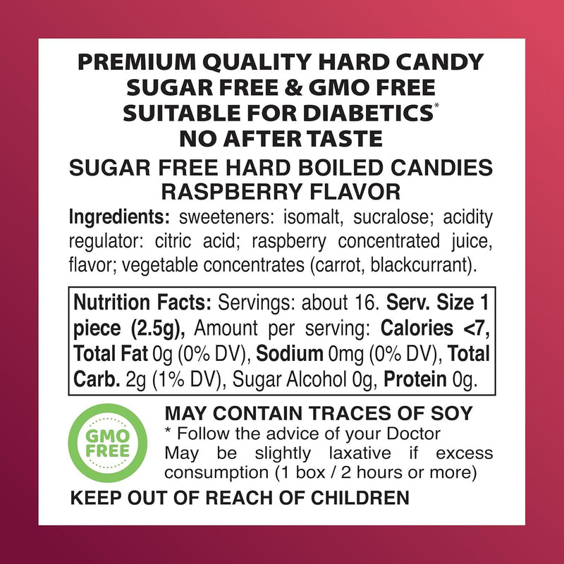 Swiss Imports Swiss Imports Raspberry Sugarfree Candy Bonbons - 1.4oz Sugarfree Candy