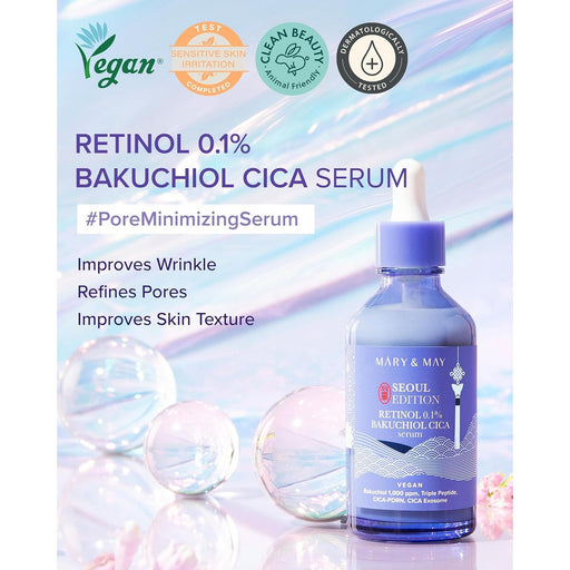 AsiaBeautyMall Mary & May Vegan Retinol 0.1% Bakuchiol Cica Serum Serum
