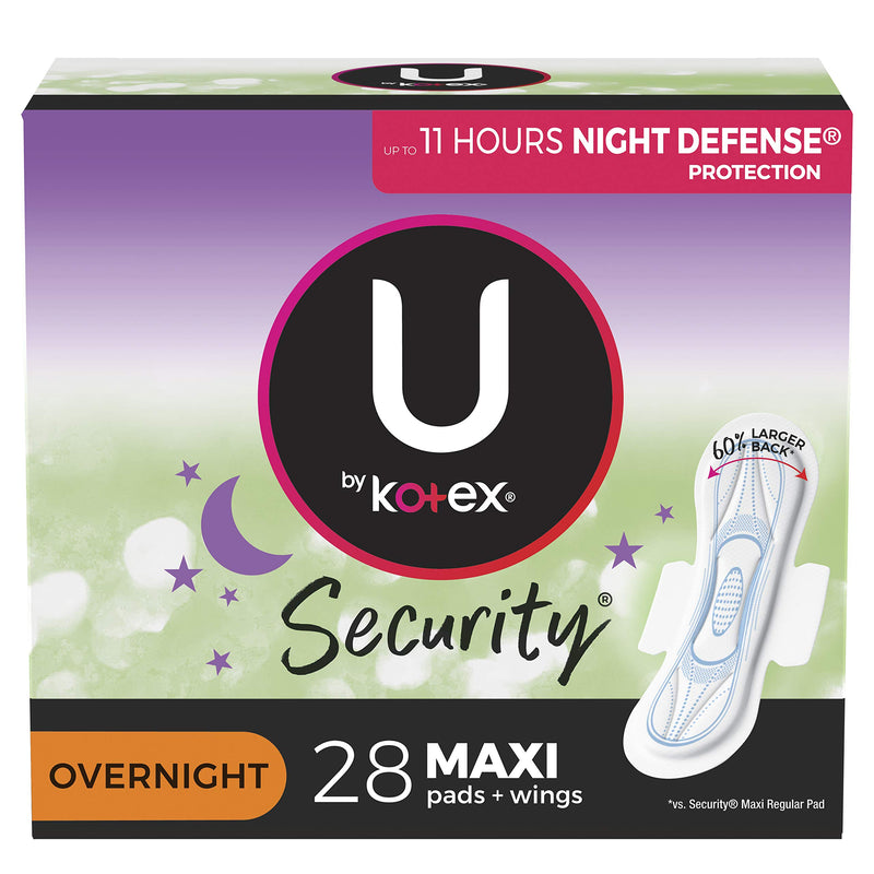 U by Kotex U by Kotex Security Overnight Pads 6 Packs of 28 Feminine Pads & Protectors