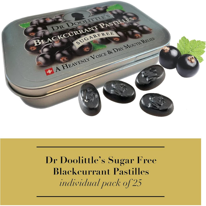 Dr Doolittle's Blackcurrant Sugarfree Pastilles - 25 Count 60g