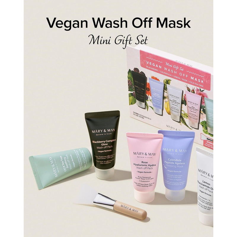 AsiaBeautyMall Mary & May Vegan Wash Off Mask Mini Gift Set Face Mask