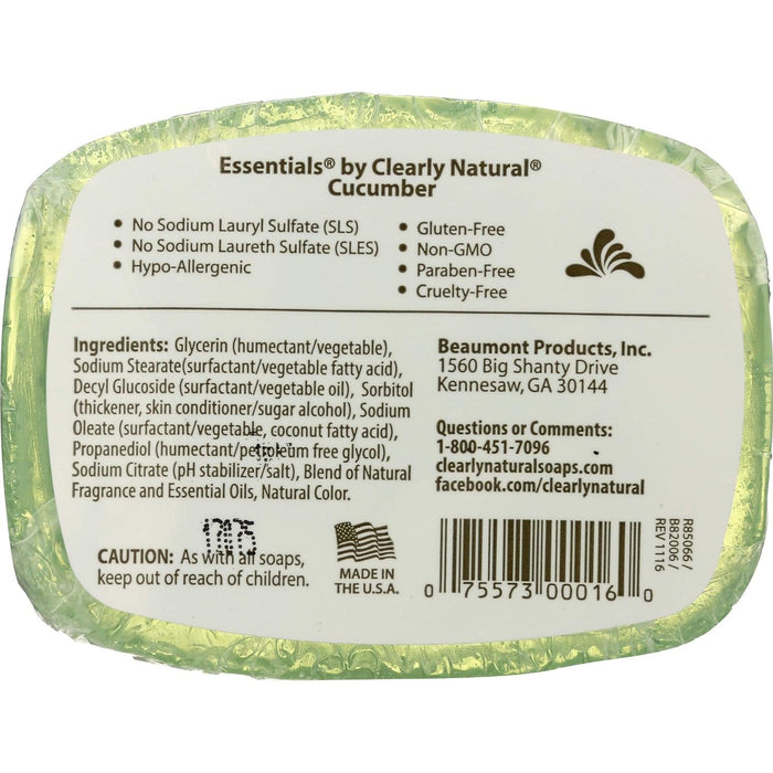 Clearly Natural Essentials Cucumber Glycerin Soap 4 oz
