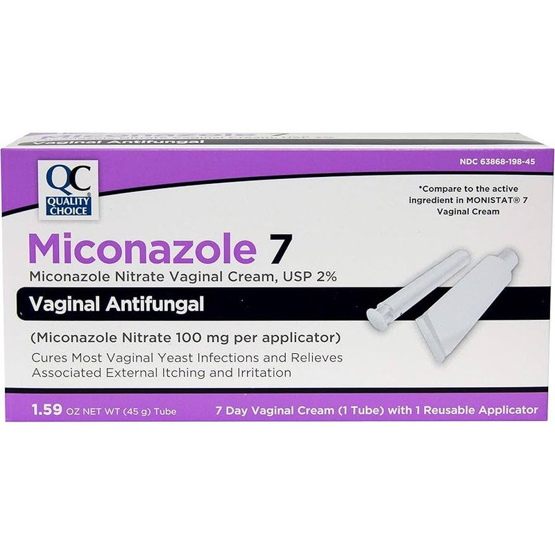 Quality Choice Miconazole 7 Vaginal Cream 2% - 45g 1.59 oz with 7-Day Applicator Medicine & Drugs