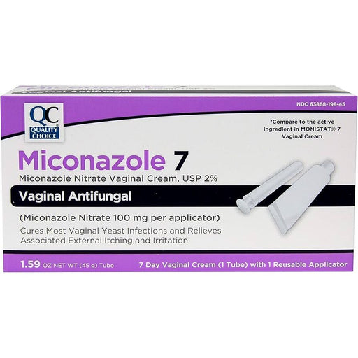 Quality Choice Miconazole 7 Vaginal Cream 2% - 45g 1.59 oz with 7-Day Applicator Medicine & Drugs