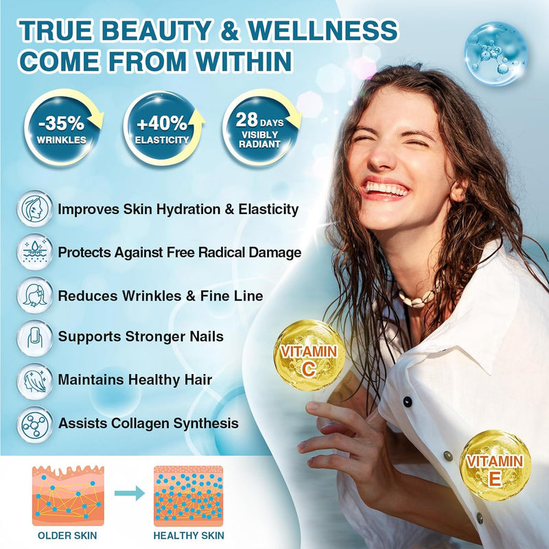 Nature Target Marine Collagen Peptides Powder, 10 Billion CFUs, 12.35 OZ Collagen